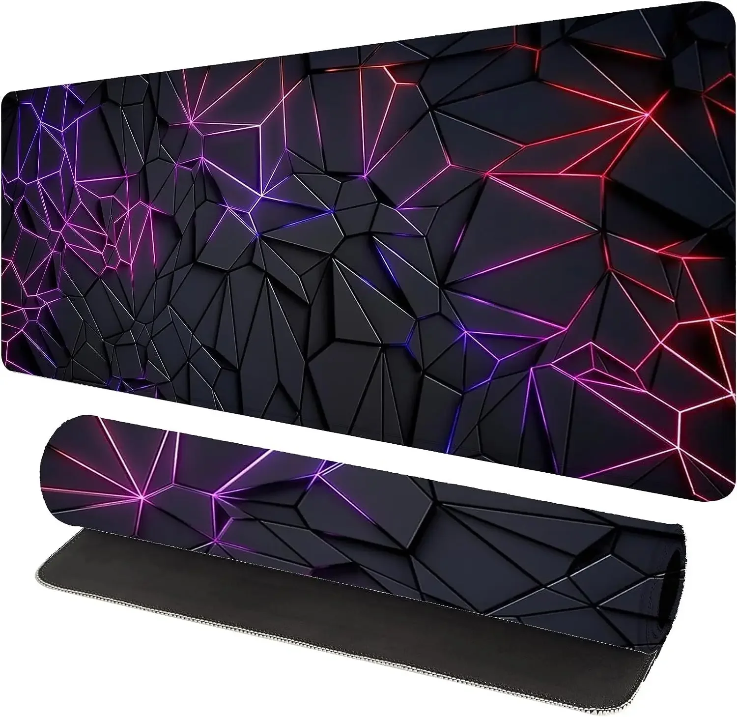 

Mouse Pad Gaming Cool Black and Red Geometric Pattern Desk Mat Abstract Art XXL Non Slip Keyboard Mat Anime Mouse Mat 30x80 cm