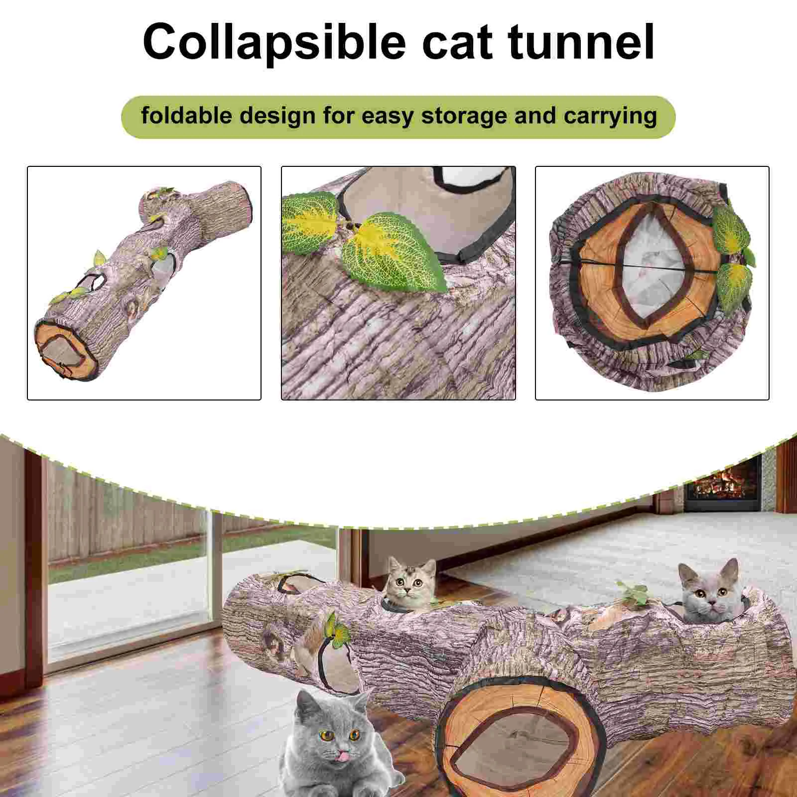 Cat Tunnel Toy Play Interactive Pet Squirrel Funny Tube Folding 3 Way Maze Playing Tree Brannch