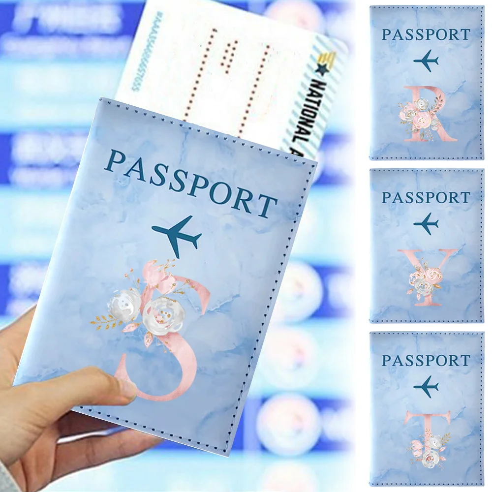 Classic Vintage Design Travel Passport Cover Travel Document Credit Id Card Premium PU Leather Passport Pouch Pink Flower Series