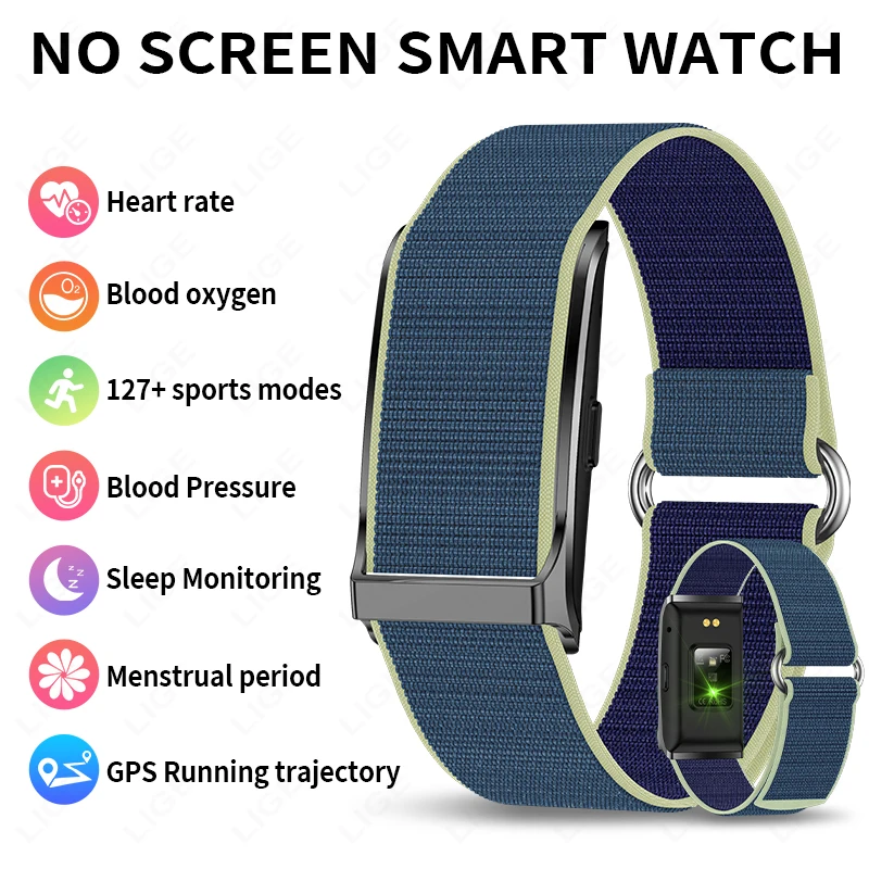 

LIGE New Sport Fitness Tracker No Screen Smart Watch Men Heart Rate Monitor Smart Bracelet Pedometer Call Reminder Smartwatches﻿