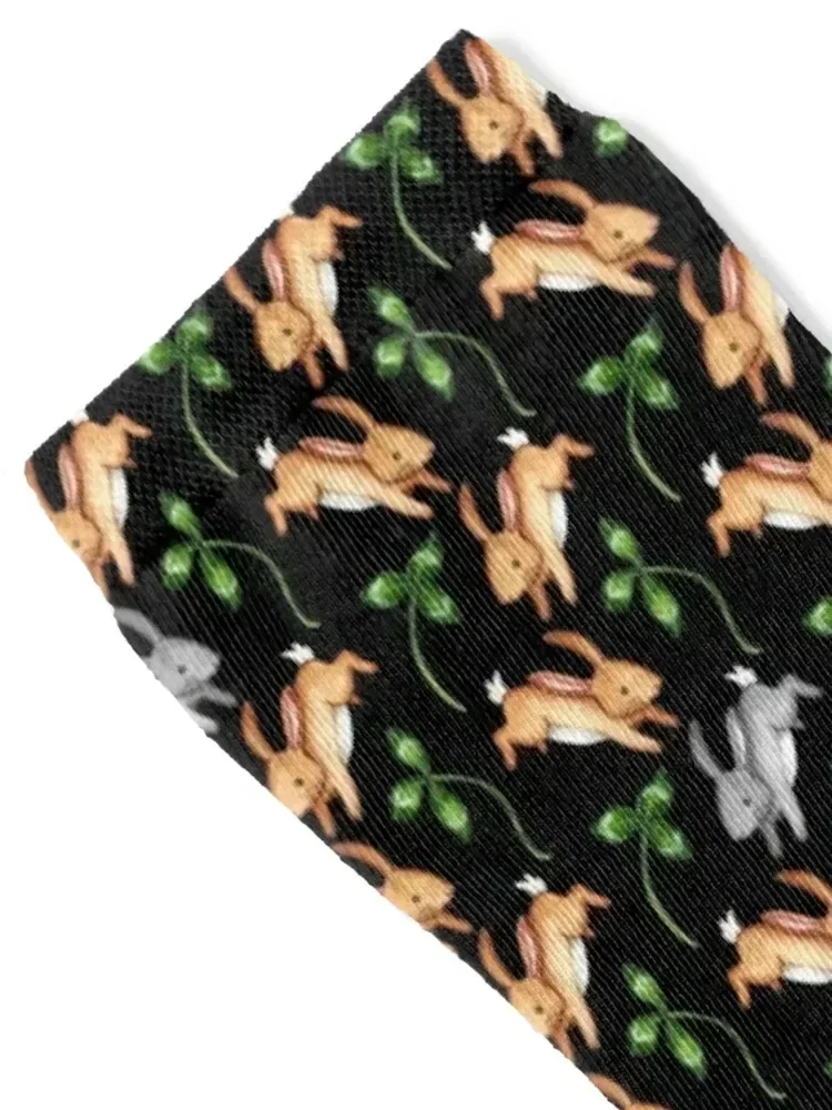 Rabbits and clovers pattern Socks snow Run Socks Men Women's