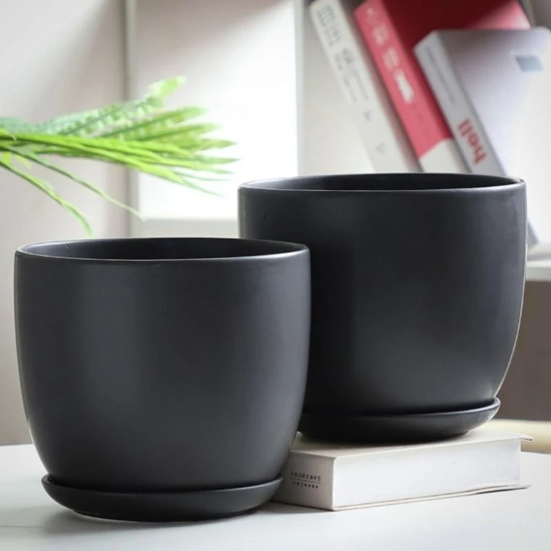 Black Flower Pot for Indoor Plant Adding a Natural Touch to Your Home or Office Multiple Size A2BB