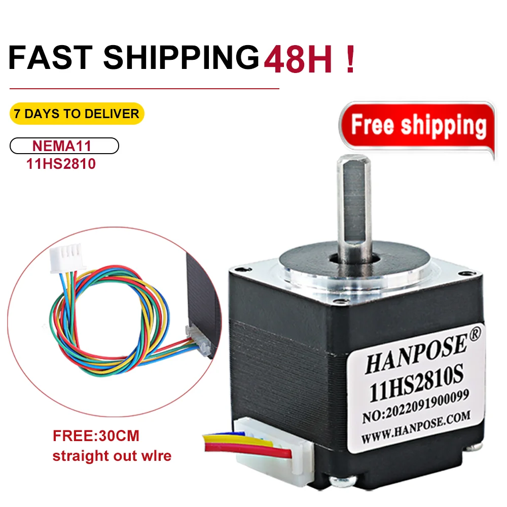 

11HS2810 1.8 Degree 0.08N.m 1.0A Mill Laser Engraving 28 Stepper Motor For 3D Printer Monitor Equipment NEMA11 Stepper Motor