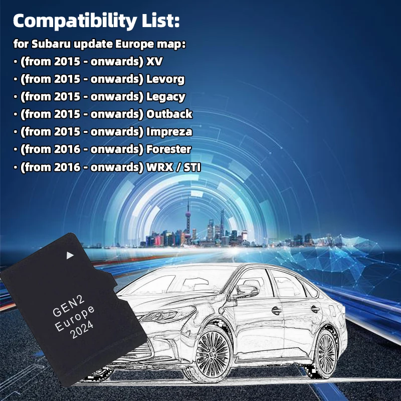GEN2 Navigation TF Card GPS P56YH03-E2024 Update Maps EU North America for Subaru Outback Impreza Forester WRX STI Vehicle 2024