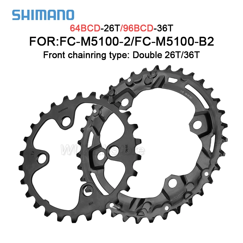 Corrente de bicicleta Shimano-Round MTB, 96BCD, 26 T, 36T, 32 T, 34 T, 36T, M7000, M8000, M4100, M5100, MT510, Anel de coroa da manivela