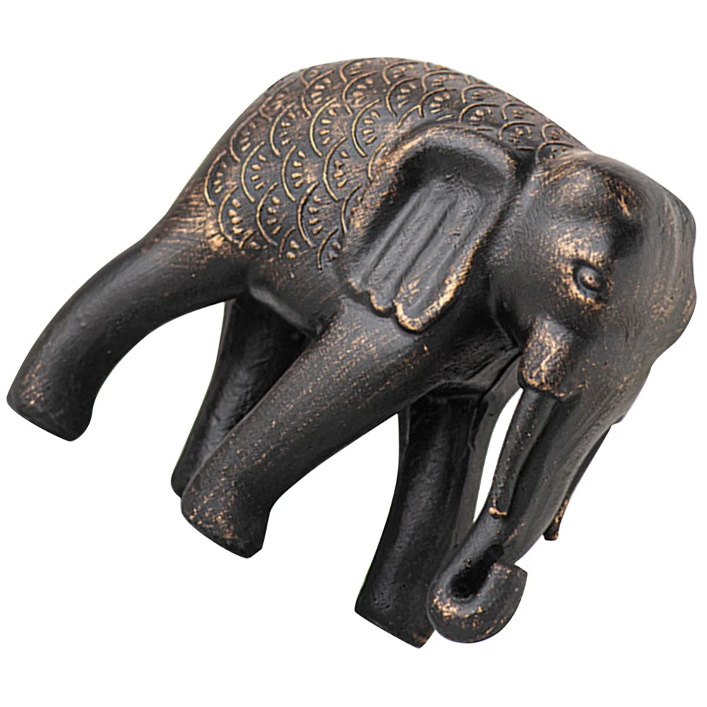 

Resin Elephant Decor Vintage Style Home Room Desktop Ornament Animal Craft Statue for Table Bookshelf Showcase