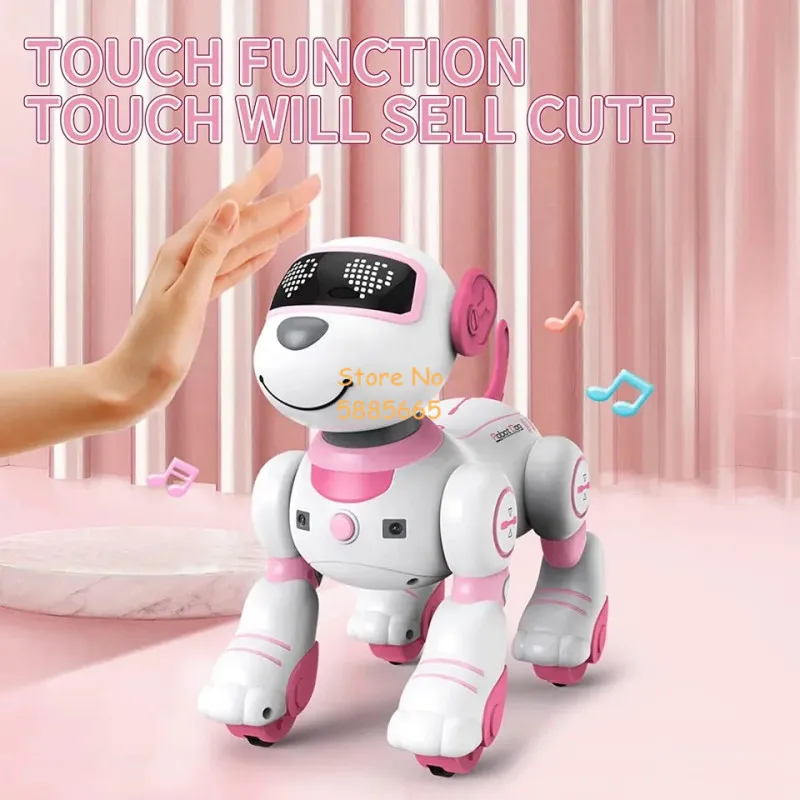 Chien robot télécommandé à détection tactile intelligente, jouet électronique pour animal de compagnie, mode de suivi, Handstand Stunt Dance, programme $ Sing, RC