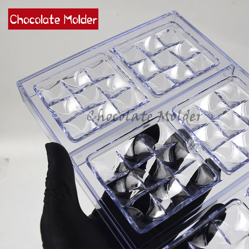 6 Cavity Polycarbonate Chocolate Molds Chocolate Bar Bonbons mini MOULIN Shape Candy Fondant Forms Baking Pastry Tools Mould