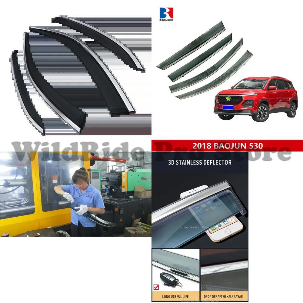 

1 set 4PCS Car Exterior Decoration Wind Deflector for Wuling Baojun 530 PC Material