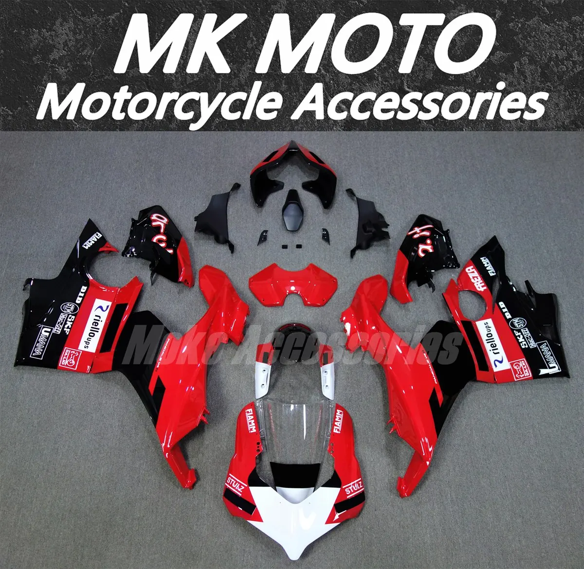 

Moke moto Motorcycle Fairings Kit Fit For Panigale v4 v4s 2018 2019 2020 Bodywork Set 18 19 20 Abs Injection Red Black White