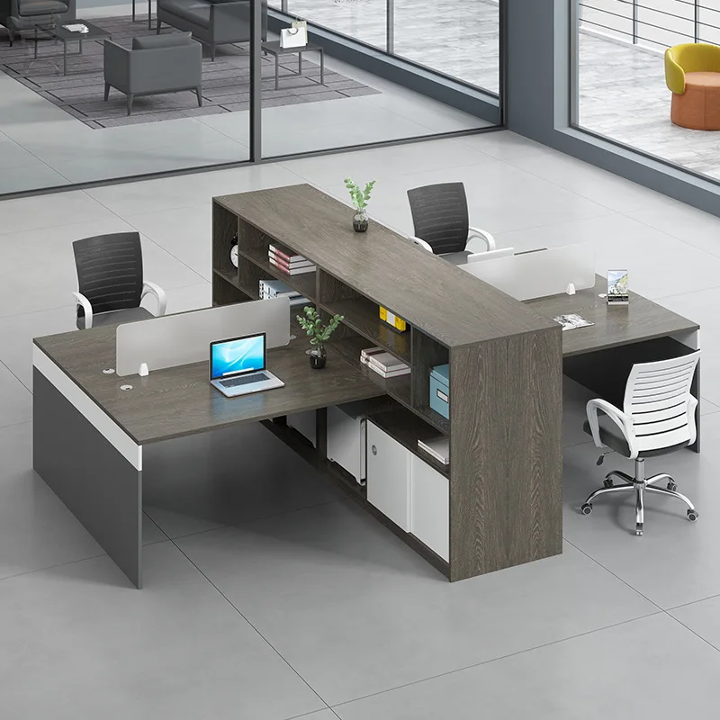 Meuble de bureau haut de gamme, bureau de direction, chaise de bureau, bureau d'ordinateur, combinaison de bureau pour 4 personnes