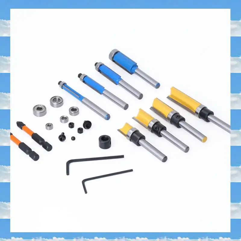 

A11I 10PCS Router Bits, Including 4 Flush Trim Router Bits 1/4 Shank, 4 Pattern Flush Trim Router Bits With 2 Impact Bits Et