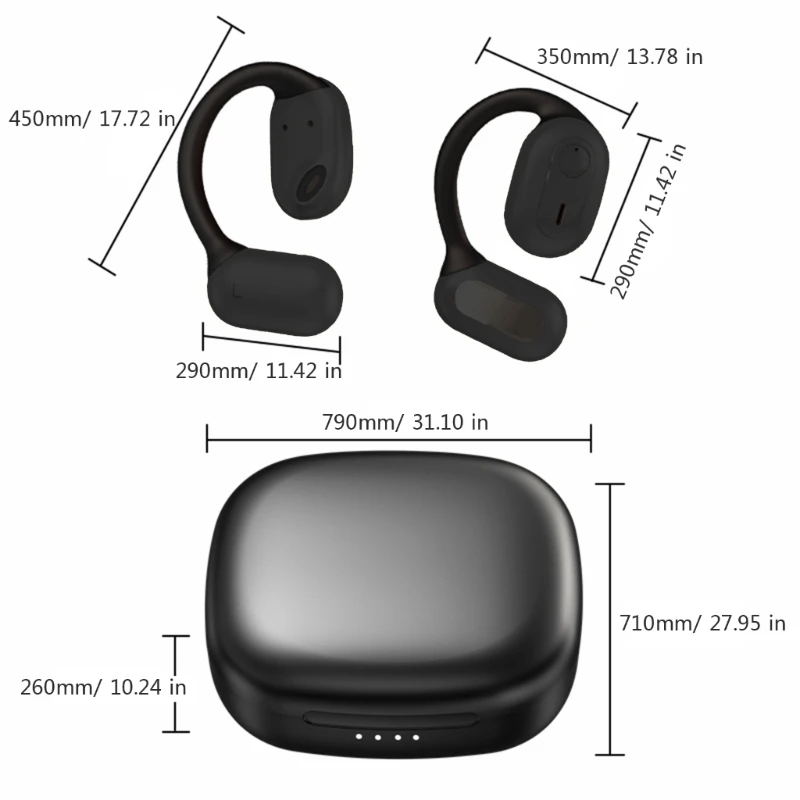 سماعات أذن لاسلكية LY7 سماعات أذن مفتوحة للاستماع السلس سماعات أذن طويلة الأمد سماعات رياضية E8BA