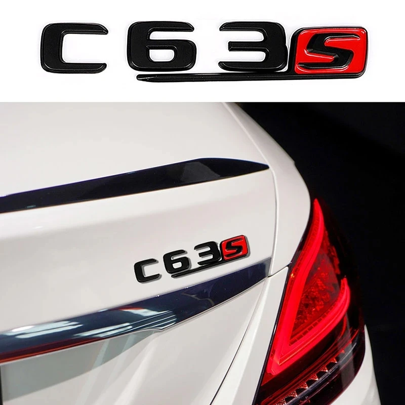 

3D ABS Chrome Car Styling Rear Trunk Decal Emblem Logo Nameplate Letters Sticker For Mercedes C63S AMG W205 W204 Accessories