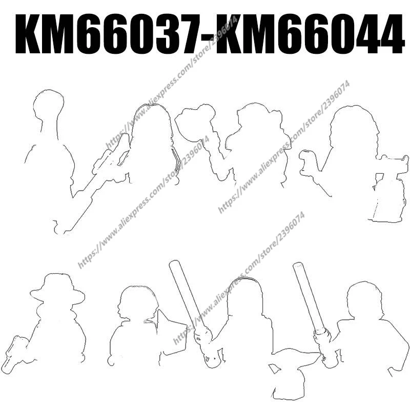 Action Figures Building Blocks, Acessórios para filmes, Brinquedos de tijolos, KM66037, KM66038, KM66039, KM66040, KM66041, KM66042, KM66043, KM66044