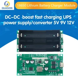 Type-C 15W 3A 18650 Lithium Battery Charger Module DC-DC Step Up Booster Fast Charge UPS Power Supply / Converter 5V 9V 12V