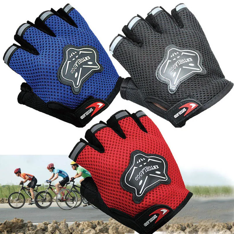 AliExpress Adult And Kids Bike Gloves Half Finger Breathable Anti-slip For Sports Riding Cycling Sporting Gloves For Sport One size