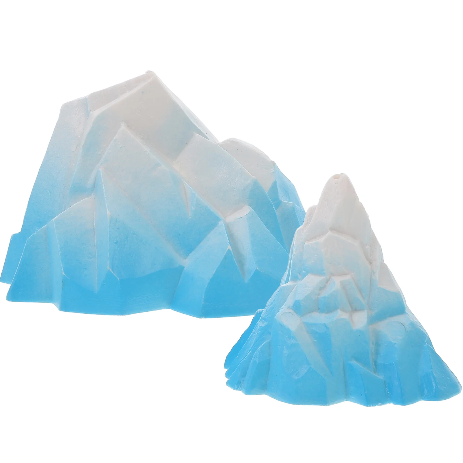 

2 Pcs Iceberg Decoration Miniature Floeberg Pet Figurine Tiny Model Urns Statue