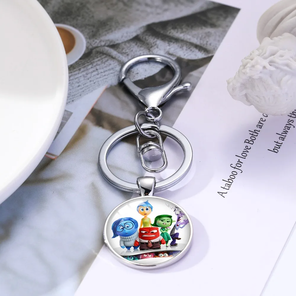 Disney Inside Out 2 Time Gem Keychains Bag Pendants Accessories Action Figures Toys Cartoon Keychain Keyring Kids Birthday Gifts