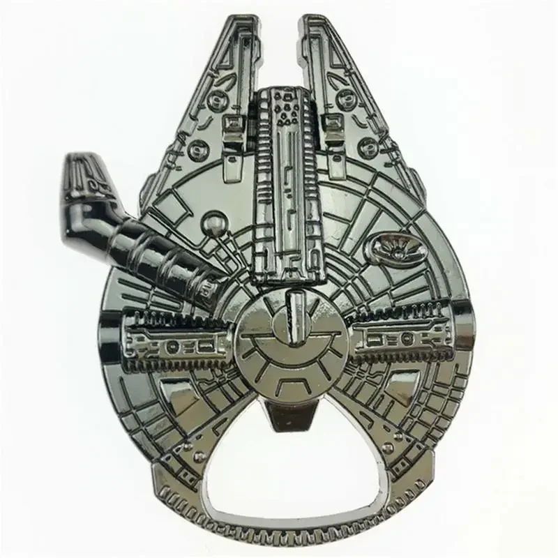 Spaceship Beer Opener Alloy Keychain Pendant Ornaments for Bar Kitchen