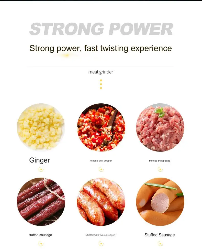 Powerful Meat Mincer Machine with Engine Motor Pump Bearing Core Components