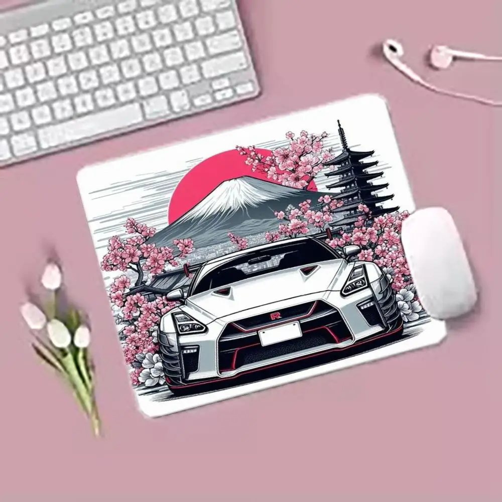 Sakura JDM Sports Car Mouse Pad Gaming Mousemat Non-Slip Rubber Base Cherry Blossom Square Mouse Mat Laptop Computer Mousepad