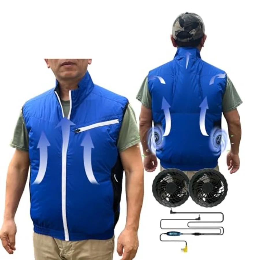 

Cooling Vest for Men and Women with Air Conditioning Fans Water-resistant Surface Lightweight Quick Dry with UV Protection