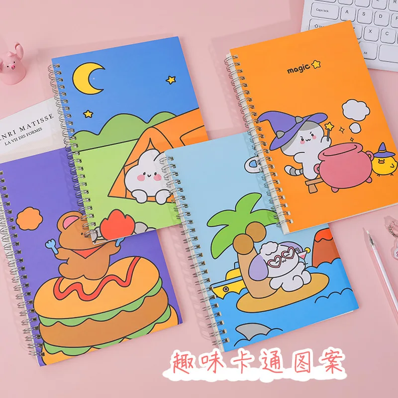 Cartoon A5 Spiral Notebook 60Sheets Kawaii Bunny Bear Daily Weekly Planner Note book Time Organizer School Supplies