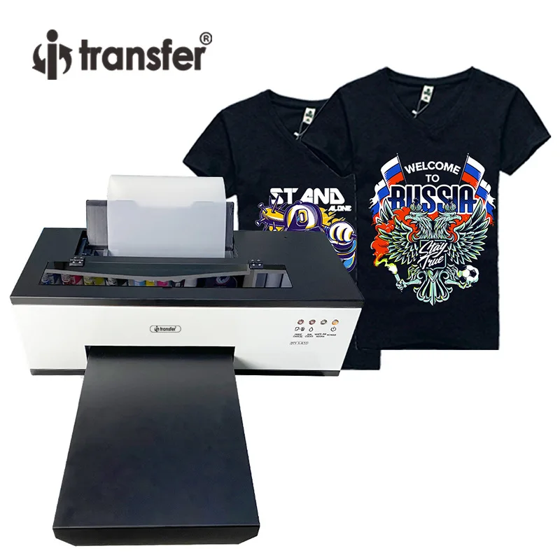 Pacote de inicialização da impressora dtf de controle automático de alimentação de papel com ciclo de tinta branca l1800, dispositivo de secagem grátis