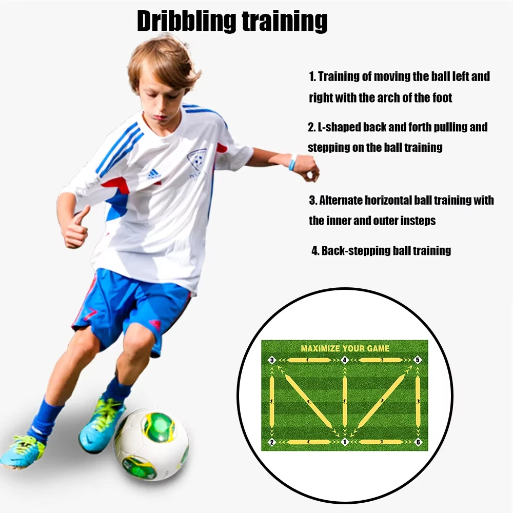 Football Training Mat Foldable Rug Dribbling Futbol Voetbal Training Mats Carpet Kids Soccer Indoor Equipment Durable Non Slip image 6