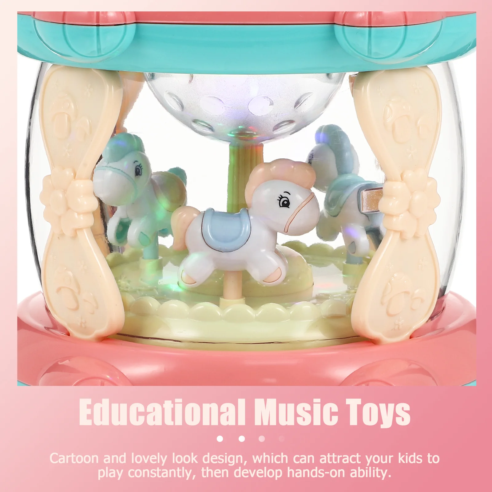 เครื่องเล่นกลองนิทานเสริมพัฒนาการพร้อมเอฟเฟกต์เสียง ของเล่นแบบมีไฟแบบชาร์จได้สำหรับเด็ก เสริมสร้างพัฒนาการด้านการเรียนรู้