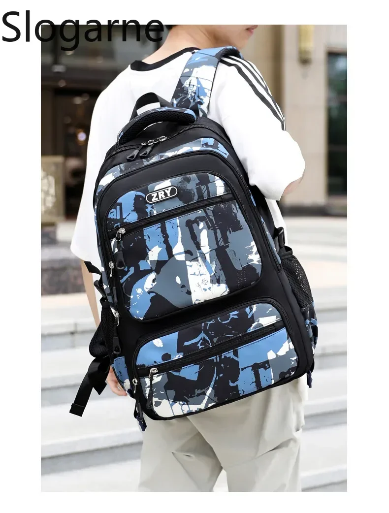 Mannen 14-inch multifunctionele rugzak Modieuze wasbare Oxford stoffen computertas Student Unisex rugzak Collegate schooltas