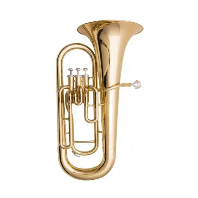 Factory OEM professional gold lacquer Bb key 3 piston valves marching baritone horn musical instrument