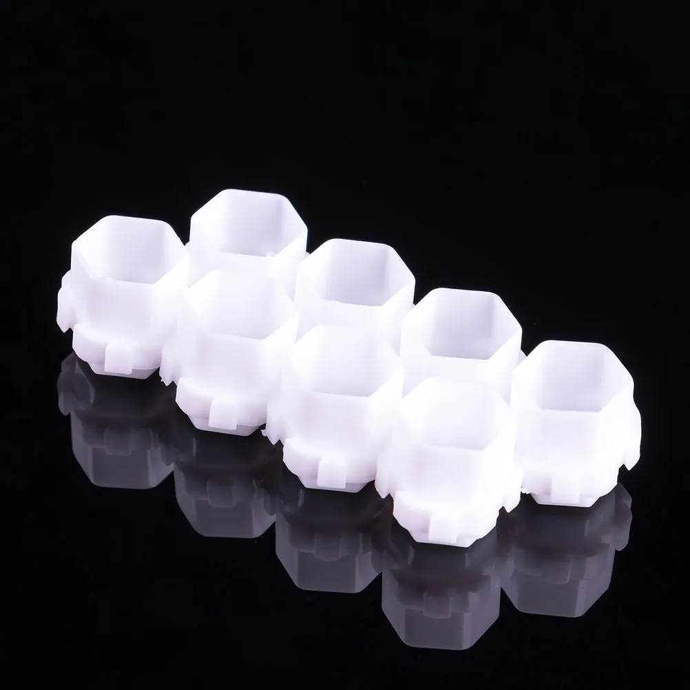 

200pcs Honeycomb Color Cup Ink Cup Paint Cup Pigment Cups Plastic Ink Cup for Painting Use (White)