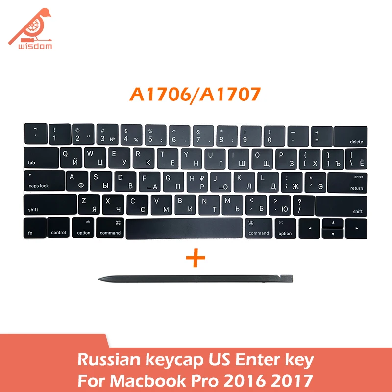 Laptop A1706 A1707 A1708 Russian US Enter Key Cap Set Keycaps For Macbook Pro Retina 13