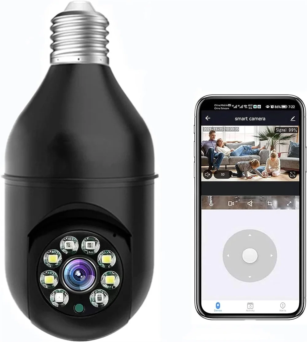 360 Degree WiFi Light Bulb LED Light Intelligent Camera 1080P 2.4GHz 5G Wireless Camera Household Light Bulb Security Monitoring