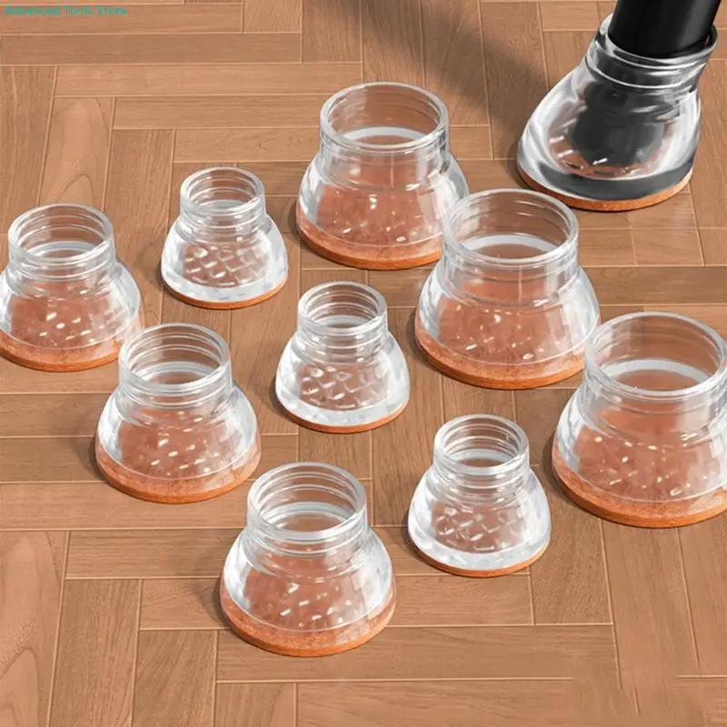 

CleaFurniture Foot Covers Quiet Gliding Chair Leg Pads for Smooth Floor Movement W91B