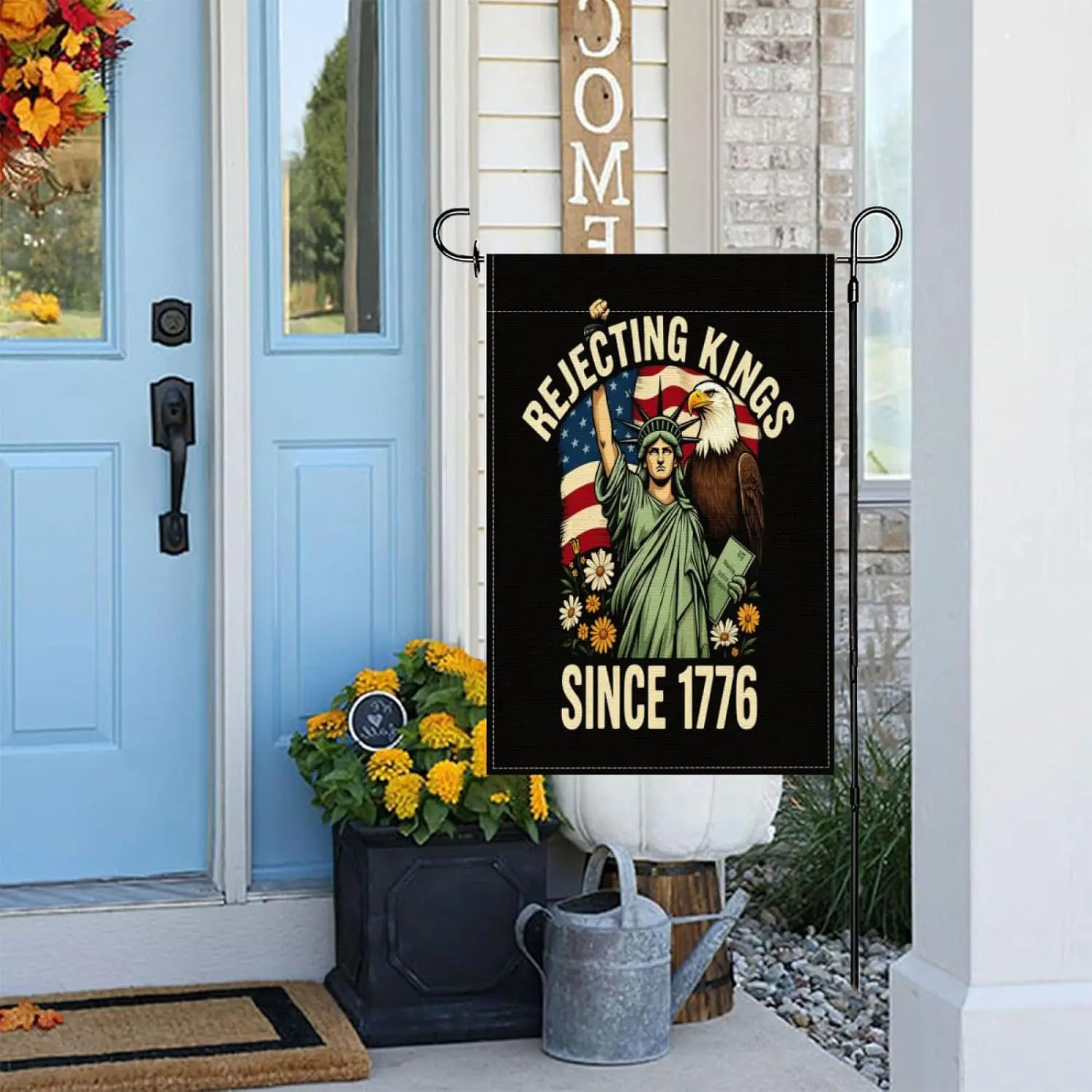 Rejecting King Since 1776 Yard Flag,12x18 Inch Double Sided Garden Flags Tapestry Decor for Home Holiday Outdoor AAO