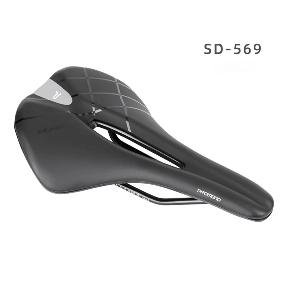 PROMEND-Mountain Bike Saddle, Hollow Breathable, Comfortable, PVC, Cooling, Leather Surface, Bicycle Accessories, SD-569