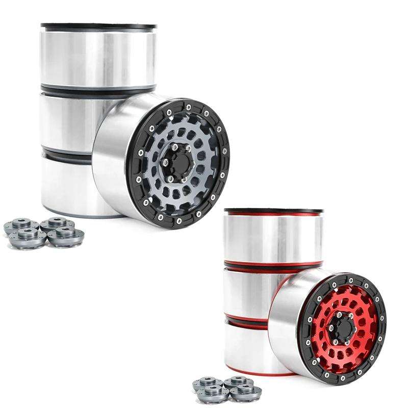 4PCS Aluminum Alloy 2.6Inch Beadlock Wheel Hub Rim With 17Mm 12Mm Combiner RC Crawler Car Upgrade Parts