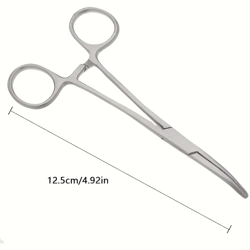 Durable stainless steel fishing tongs12.5cm/4.92inch, straight and angled , are essential tools for any angler