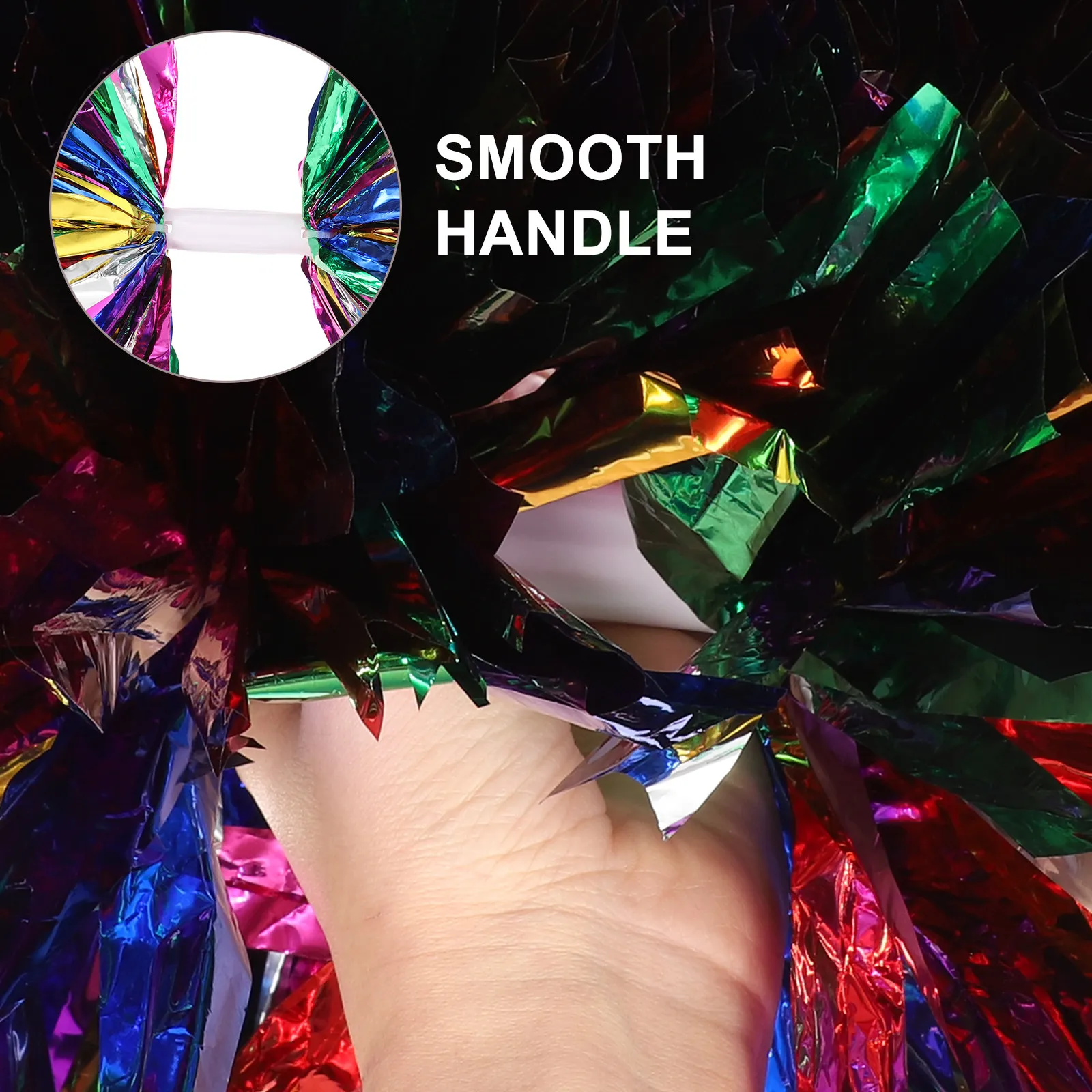 

2 шт. портативные аксессуары для поддержки команды, яркие блестящие цвета, гладкая рукоятка, идеально подходят для спортивных танцев, вечеринок, чирлидинга, гимнастики