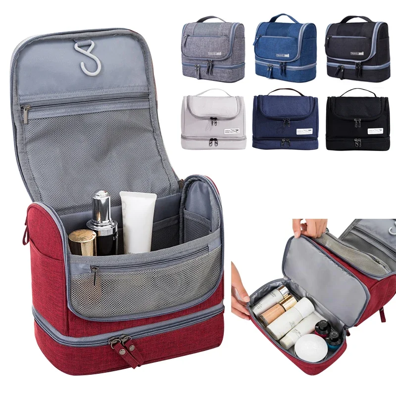 

New Dry Wet Hanging Make Up Bag Oxford Travel Organizer Cosmetic Bags womens Necessaries Make Up Wash Toiletry Bag Makeuo