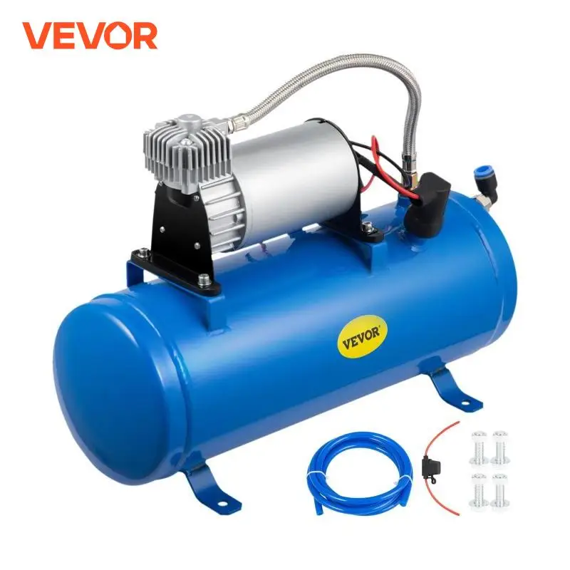 VEVOR 120 / 150 PSI 12V DC Onboard Air Horn Compressor System Kit Suitable for Truck Cars SUV Boat Tractor RV Off-Road Vehicle