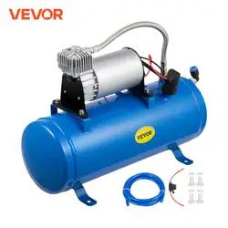 VEVOR 120 / 150 PSI 12V DC Onboard Air Horn Compressor System Kit Suitable for Truck Cars SUV Boat Tractor RV Off-Road Vehicle