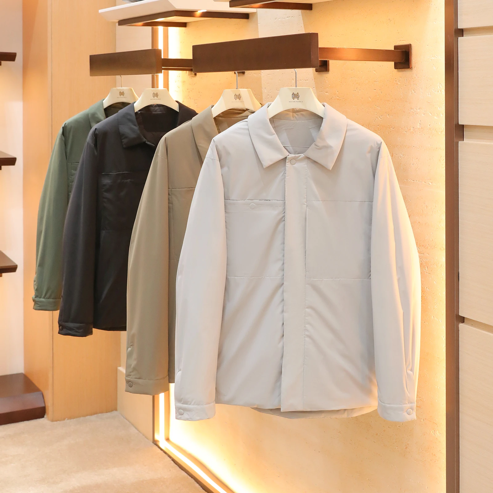 

Легкая мужская повседневная куртка-пуховик с тонким воротником для осени и зимы, новая модель для активного отдыха и повседневной носки, Doctor.Huang's 58