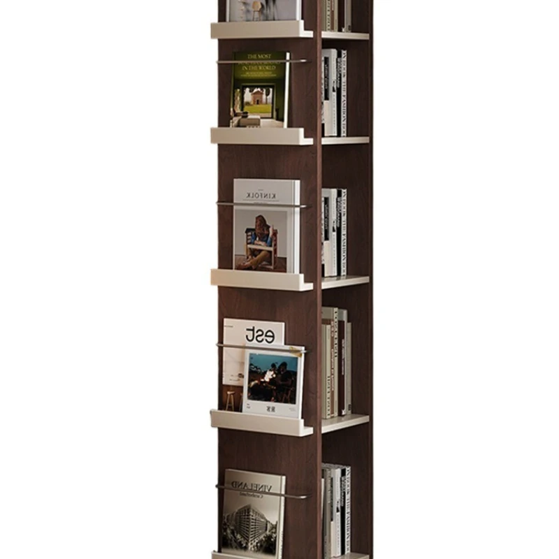 

Rotating bookshelf Magazine rack Floor-to-ceiling full-body full-length mirror Integrated designer Balcony shelf Black and white