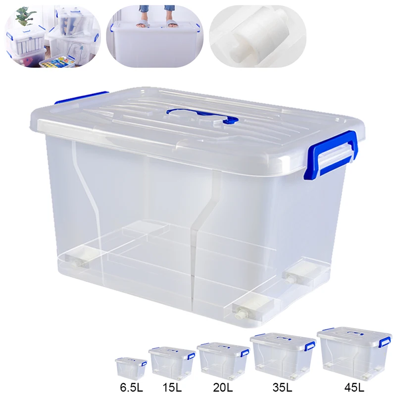 Storage Box with Lid Organizer Box Stackable Storage Trunk Storage Container Closet Organizer with Wheels Home Organizer