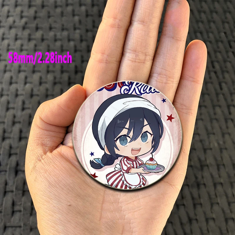 Anime Cartoon Figures Yuuji Itadori/Maki Zenin/Megumi Fushiguro/Toge Inumaki Brooch Badge Snap-in Pins for Backpack Accessories