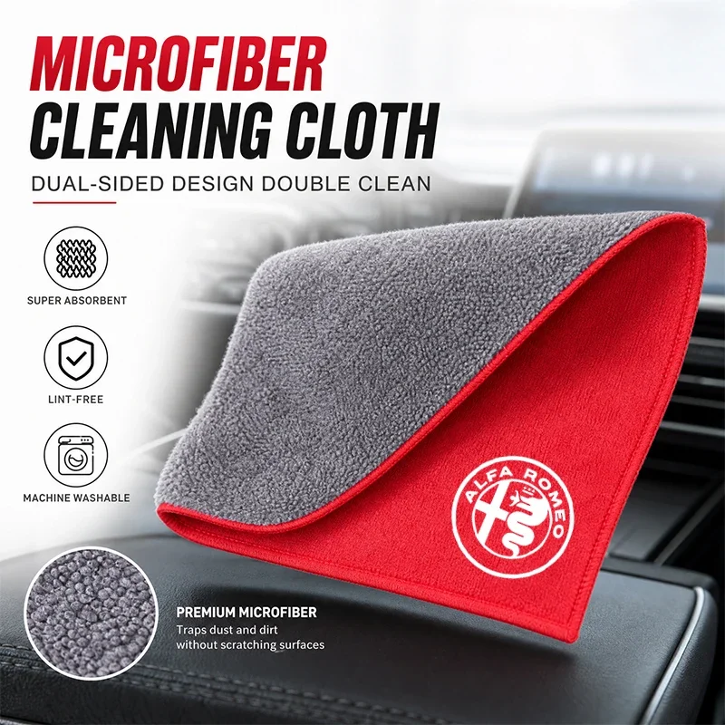 Microfiber Towel Super Absorbing Cloth Car Cleaning Care Accessories For Alfa Romeo 159 156 Giulia Giulietta 147 166 Mito Spider